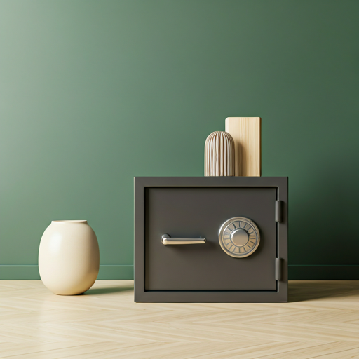 Modern home office with personal Gunatit safe